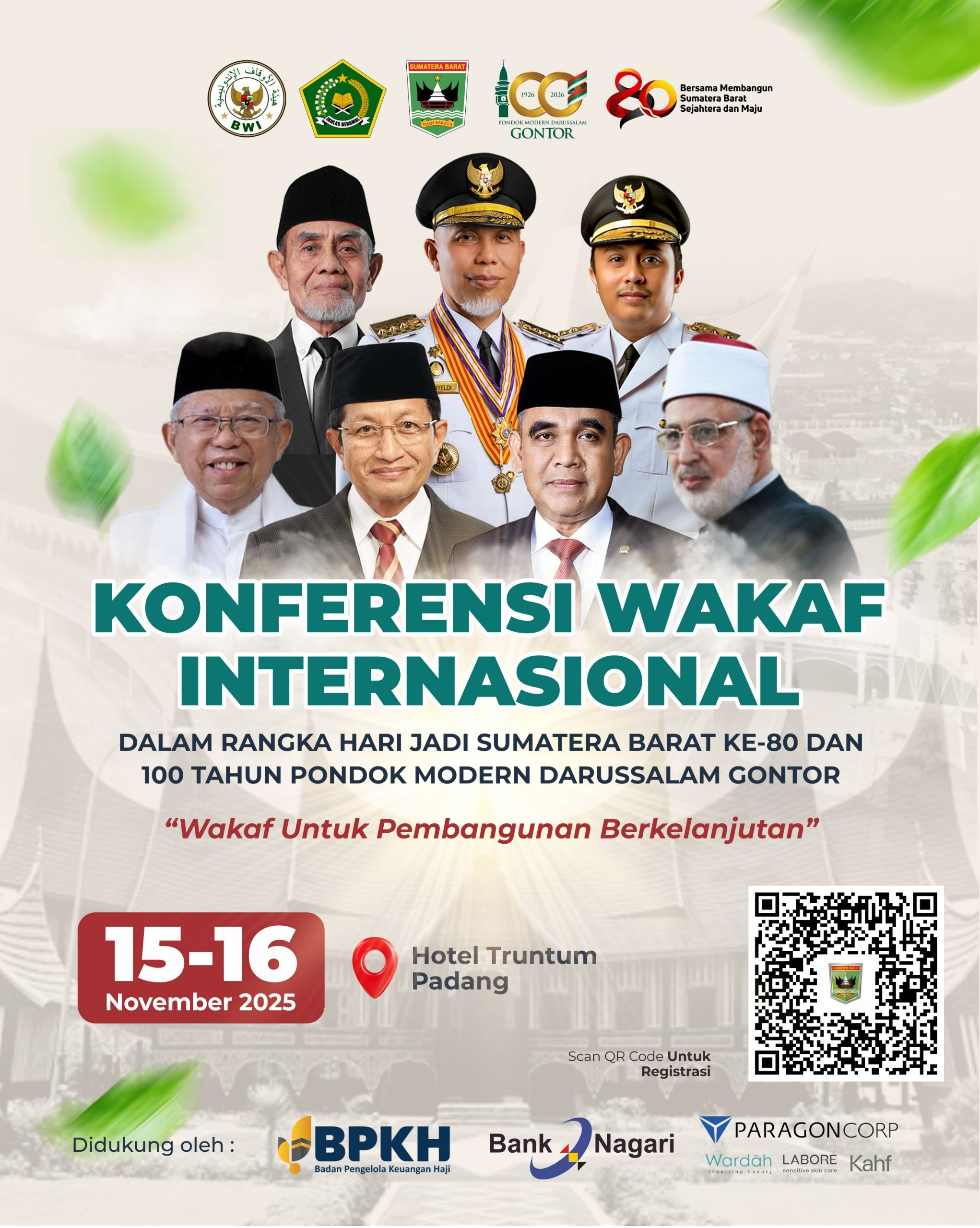 Dari Ranah Minang, Gema Wakaf Dunia Bergema: Tokoh-Tokoh Internasional Hadiri Konferensi Wakaf 2025