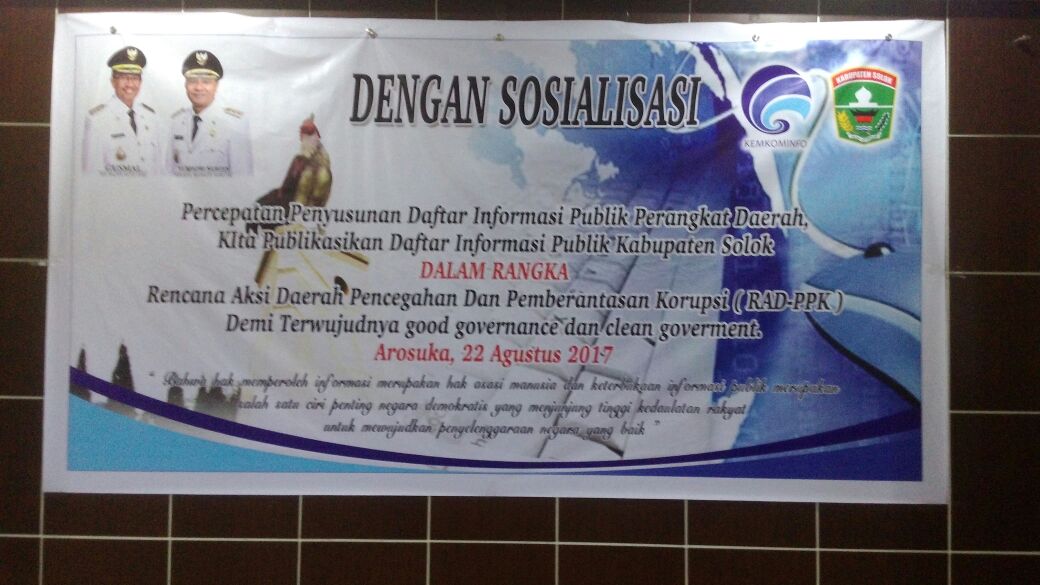 Sosialisasi Percepatan Penyusunan Daftar Informasi Publik (DIP) Kab. Solok
