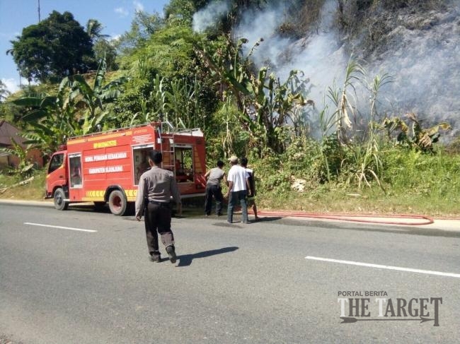 Semak Belukar di Guguk Naneh Terbakar, Timbulkan Asap