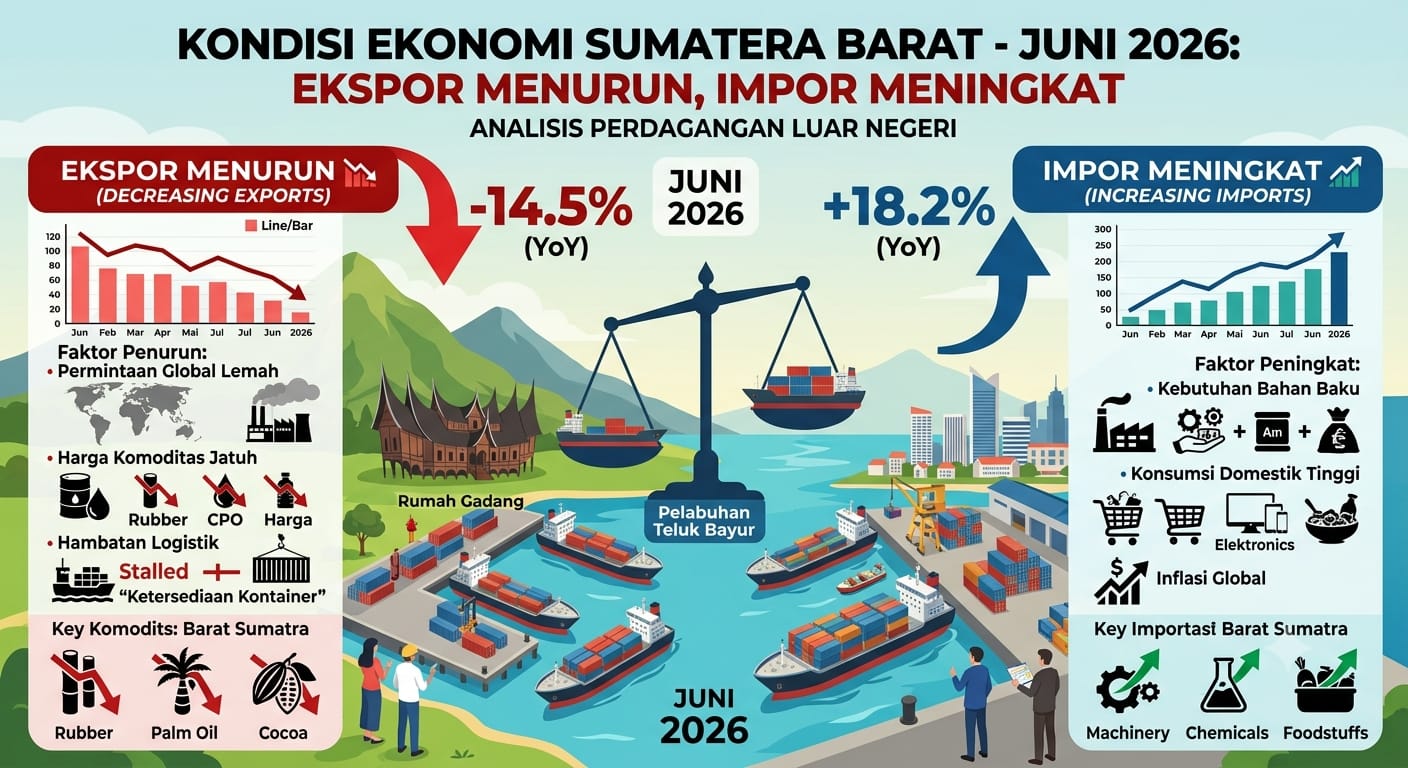 Analisis Nilai Ekspor dan Impor Sumatera Barat Bulan Juni 2026