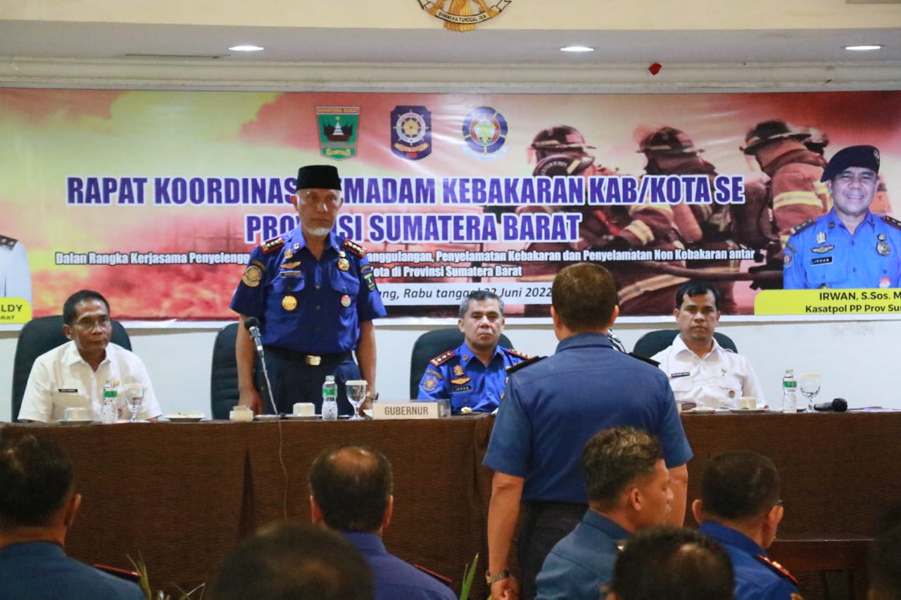 Rakor Damkar se-Sumbar, Gubernur: Buktikan Kehadiran Damkar Melalui Kinerja Terbaik