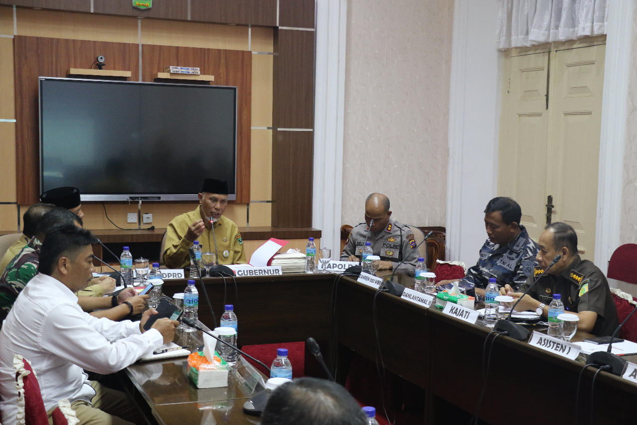 Gubernur Mahyeldi Pimpin Rapat Forkopimda Sumbar, Bahas Maninjau dan UU Sumbar