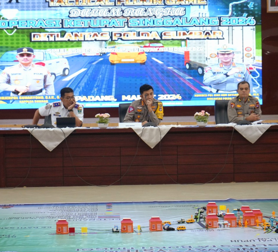 Matangkan Persiapan Penerapan Arus Satu Arah, Ditlantas Polda Sumbar Gelar Tactical Floor Game