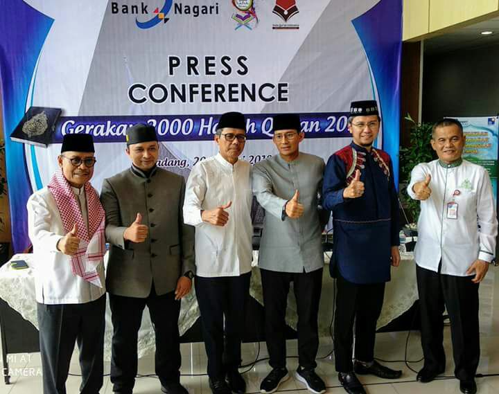 Gubernur Irwan Prayitno Hadiri Press Conference Gerakan 2000 Hafizh Qur'an