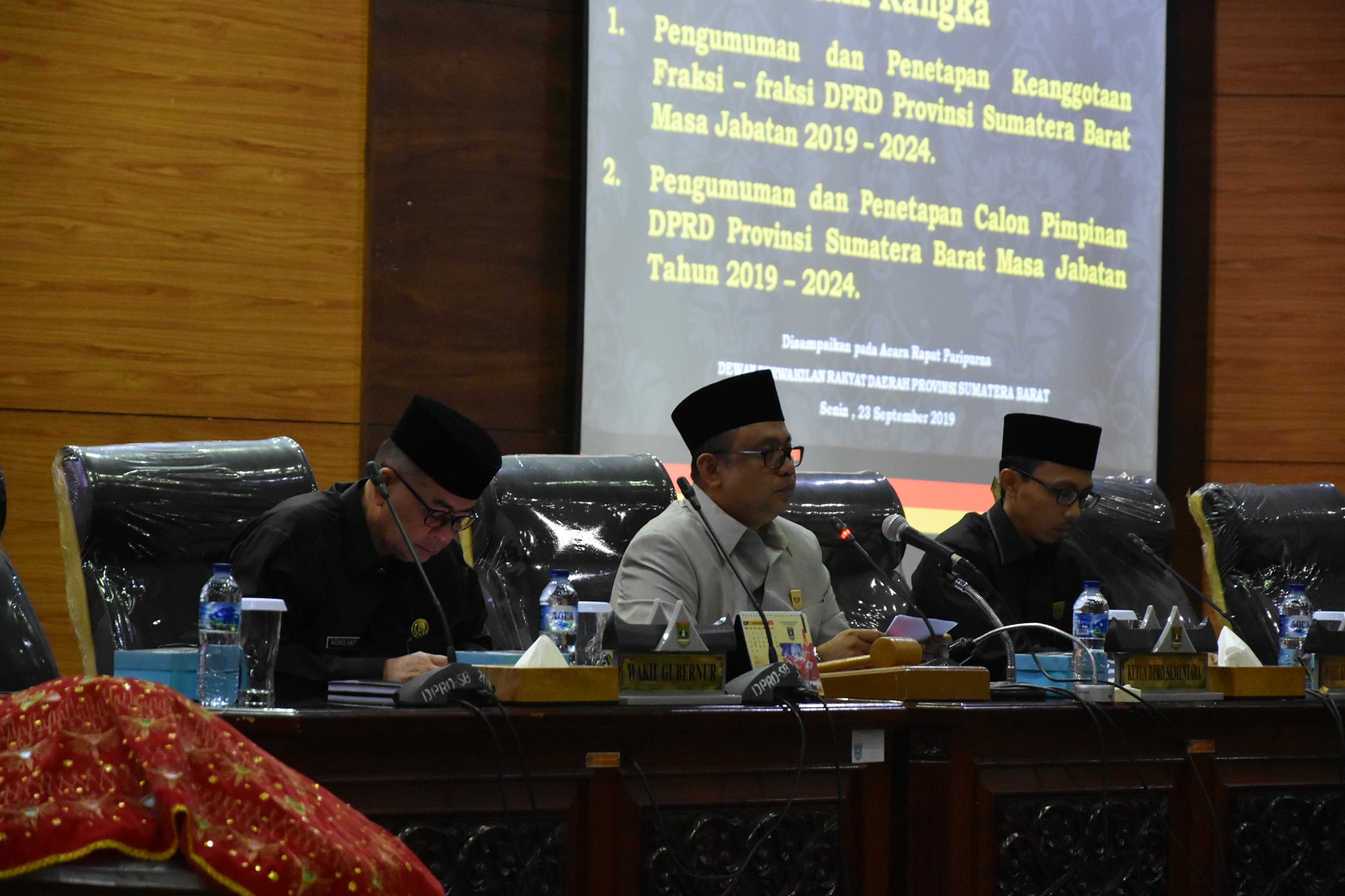 Calon Pimpinan Definitif DPRD Sumbar Ditetapkan
