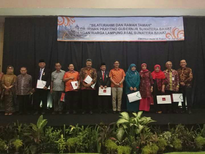 Gubernur Sumbar Bersilaturahmi dengan KBSB Lampung