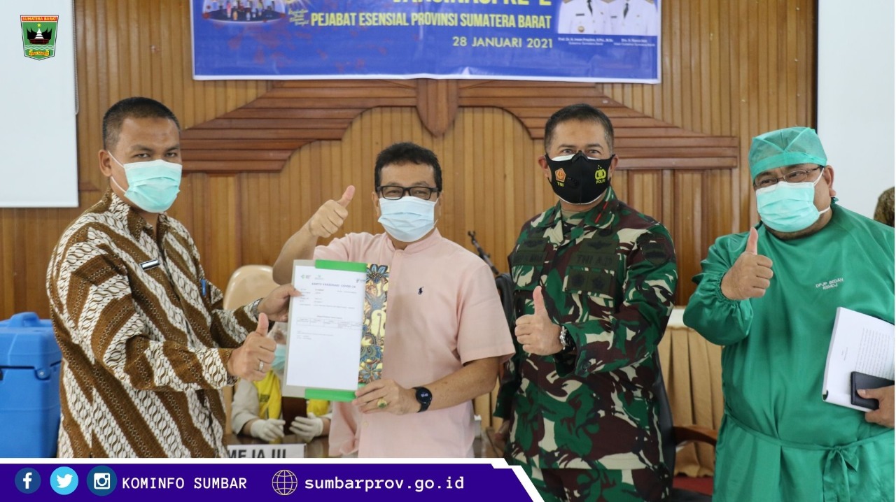 Vaksinasi ke-2 Pejabat Esensial Sumbar