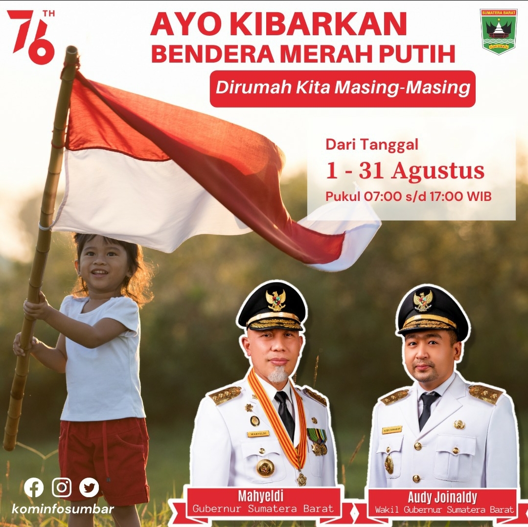 Instruksi Gubernur Mahyeldi dalam Memperingati HUT ke-76 Kemerdekaan RI