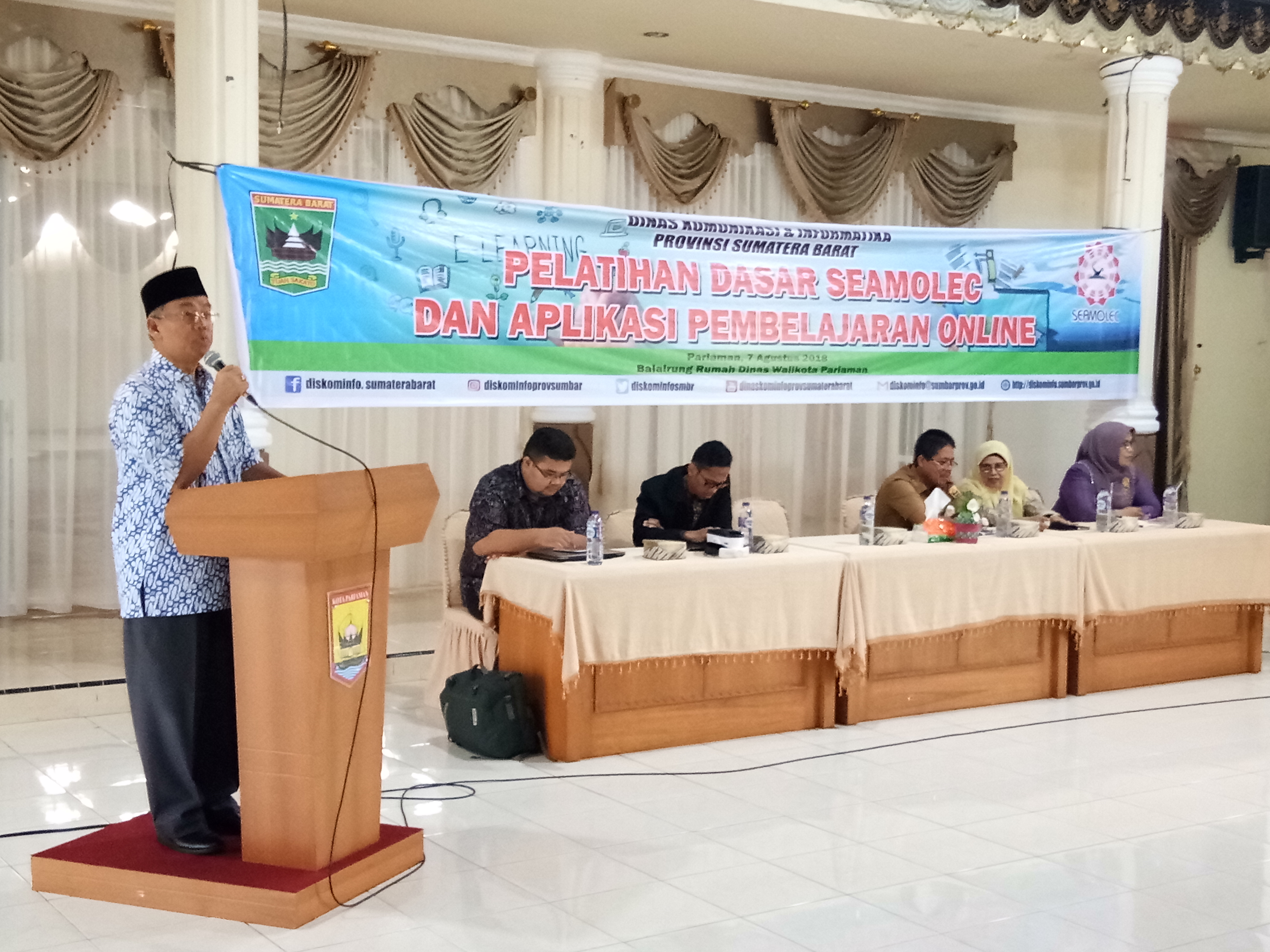 Diskominfo Sumbar Gelar Pelatihan Dasar Seamolec dan Aplikasi Pembelajaran Online 