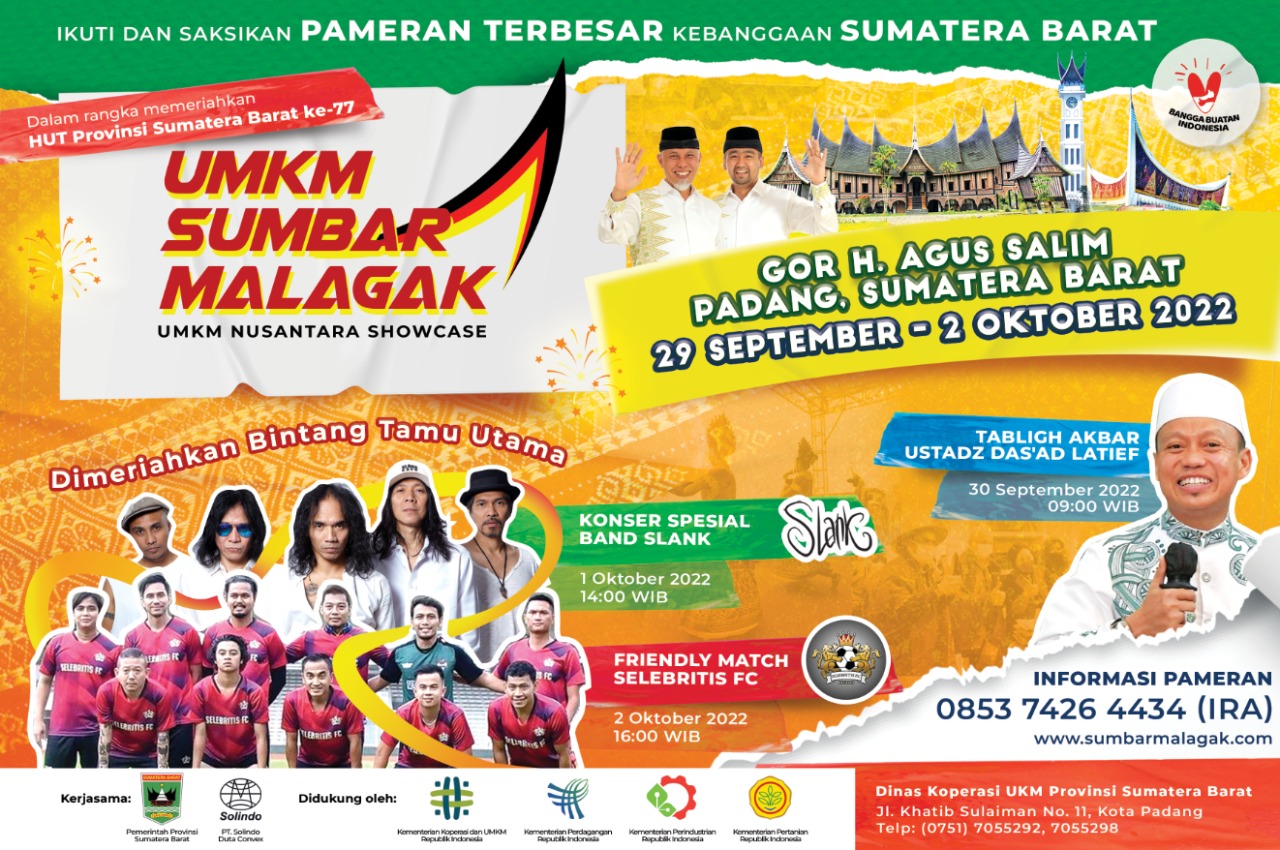 Menteri Teten Mendukung Penyelenggaraan UMKM SUMBAR MALAGAK Dalam Rangka HUT Sumatera Barat Ke-77