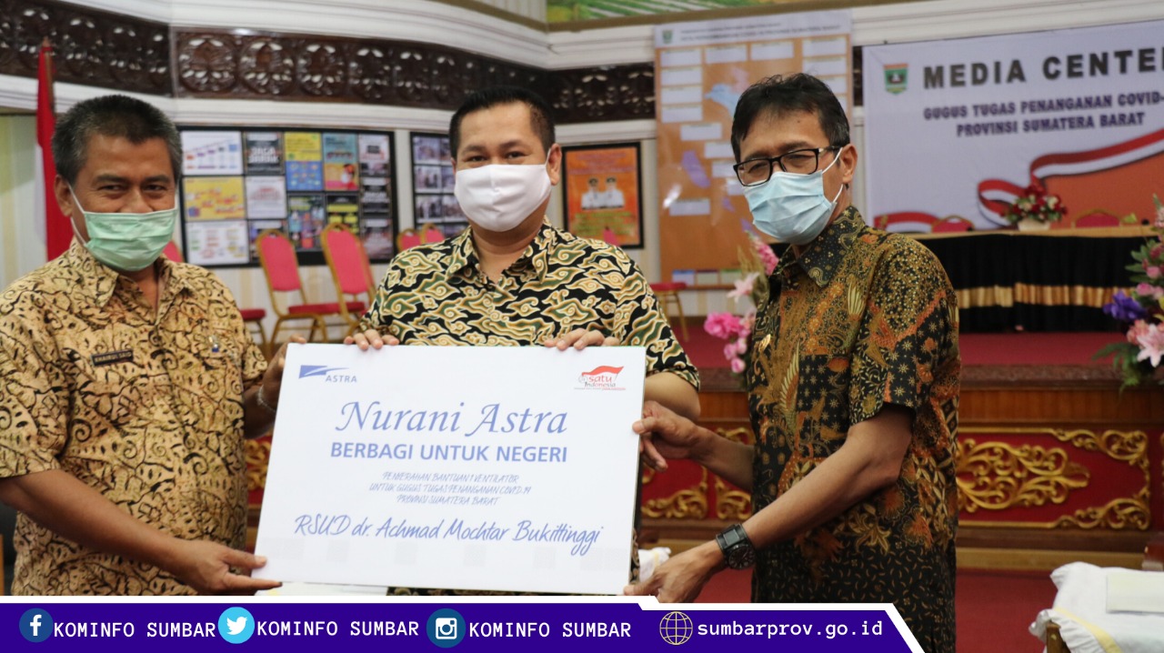Pemprov Sumbar Terima Bantuan Dua Unit Ventilator