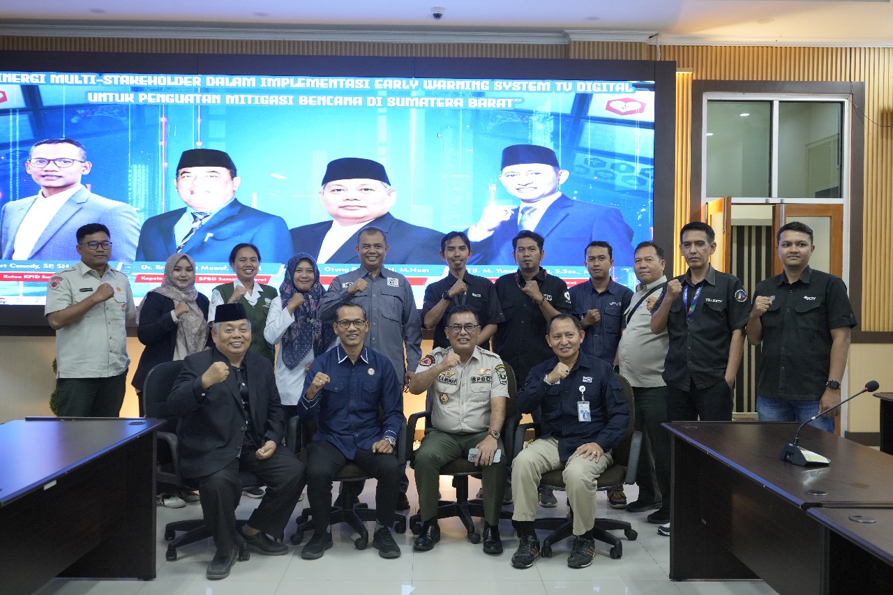 Perkuat Early Warning System  Kebencanaan di TV Digital, KPID Sumbar Sinergi dengan BPBD dan TVRI