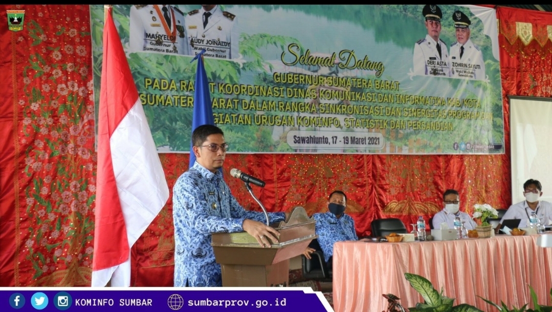 Singkronisasi Urusan Kominfotik, Walikota Sawahlunto Buka Rakor Kominfo Sumbar Tahun 2021