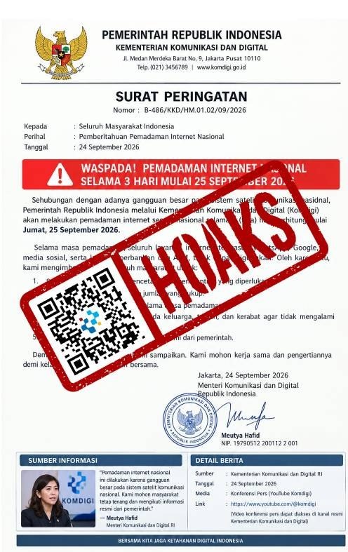 Beredar Hoaks tentang Pemadaman Internet, Wamenkomdigi Gandeng APH Kejar Pelaku