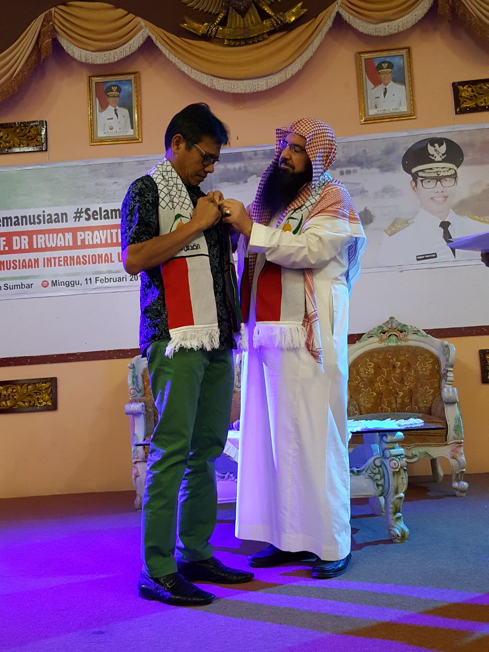 Penobatan Irwan Prayitno Sebagai Duta Kemanusiaan Internasional Untuk Muslim Palestina