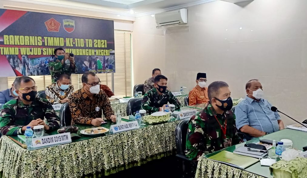 DANREM 032/WBR DAN KADIS PMD SUMBAR IKUTI RAKORNAS TMMD KE-110