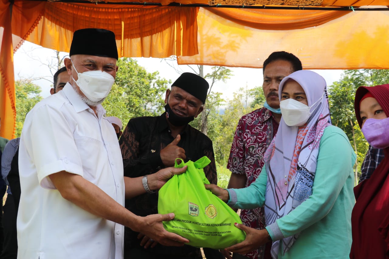 Kembalikan Kejayaan Pertanian Kabupaten Solok, Mahyeldi Serahkan Bantuan Pada Petani Nagari Talang