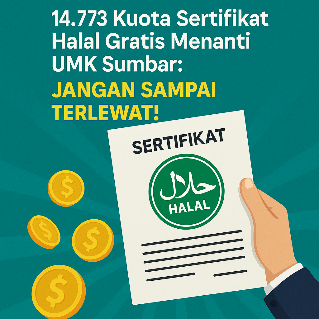 14.773 Kuota Sertifikat Halal Gratis Menanti UMK Sumbar: Jangan Sampai Terlewat!