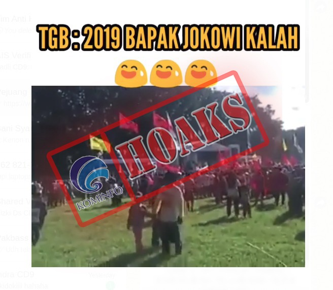 TGB serukan &ldquo;Jokowi Kalah&rdquo; ketika kampanye di NTB [Hoax]