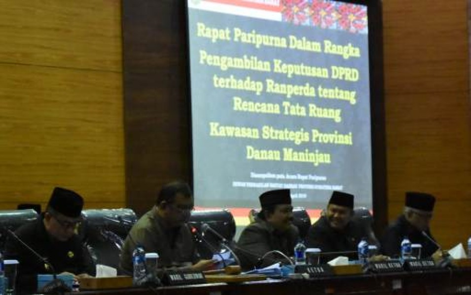 DPRD Sumbar Tetapkan Perda RTRSP Danau Maninjau