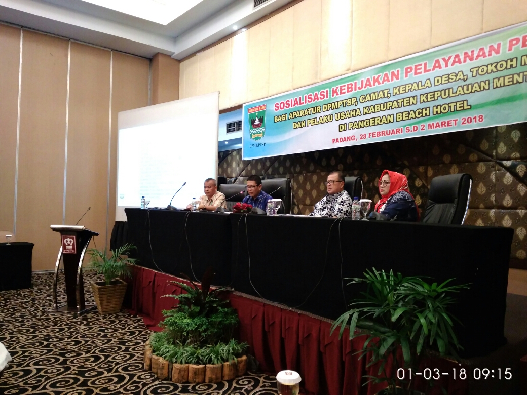 PELAKSANAAN SOSIALISASI  TENTANG  KEBIJAKAN PELAYANAN PERIZINAN  TAHUN 2018