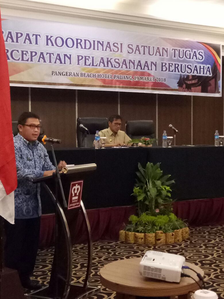 DPM&PTSP Prov. Sumbar telah melaksanaan Rakor Satgas Percepatan Pelaksanaan berusaha