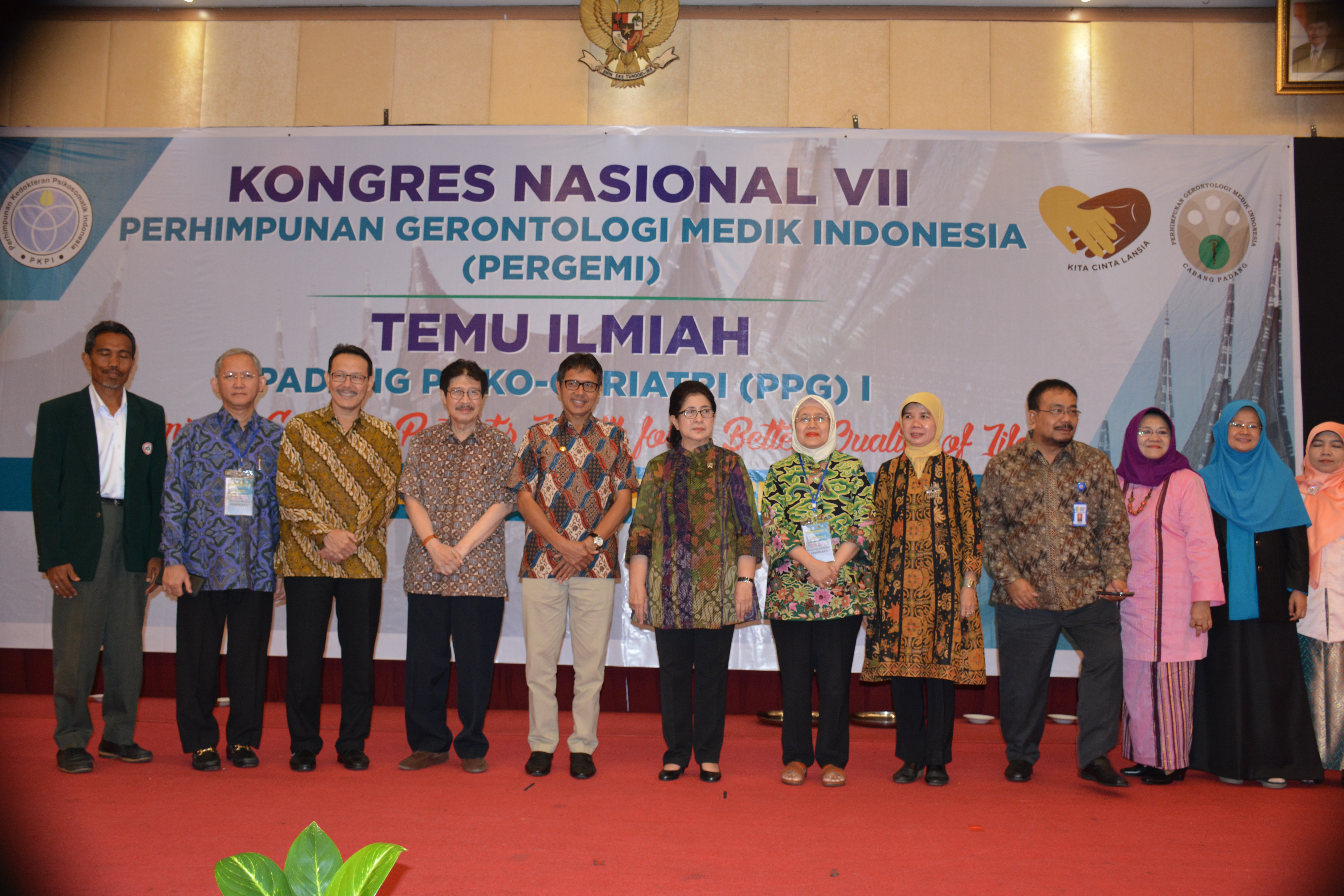 KUNJUNGAN MENTERI KESEHATAN DALAM RANGKA  KONGRES NASIONAL VII PERHIMPUNAN GERONTOLOGI MEDIK INDONESIA ( PERGEMI ) TEMU ILMIAH PADANG PSIKO GERIATRI ( PPGI ) I PANGERAN BEACH HOTEL PADANG , 28 – 30 SEPTEMBER 2017