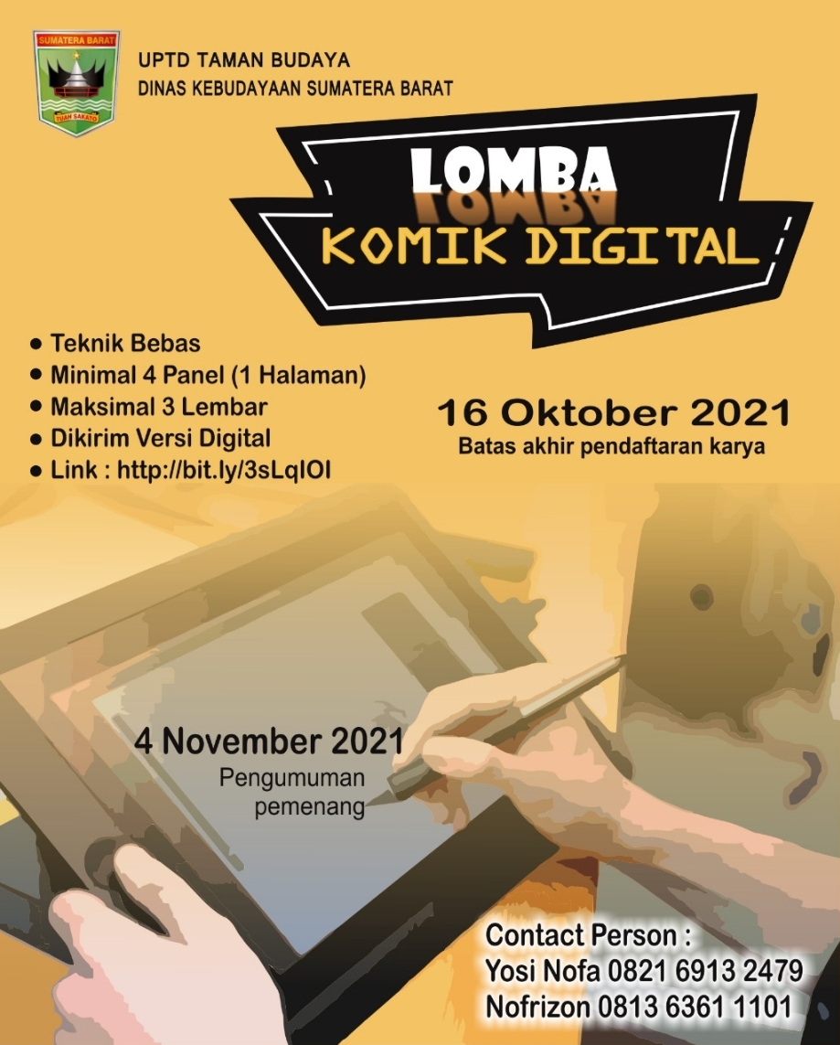 Generasi Kreatif, UPT Taman Budaya Sumatera Barat Selenggarakan Lomba Komik Digital