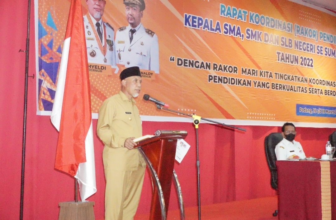 Buka Rakor Pendidikan, Gubernur Mahyeldi Dorong Kepala Sekolah Majukan Pendidikan di Era Merdeka Belajar