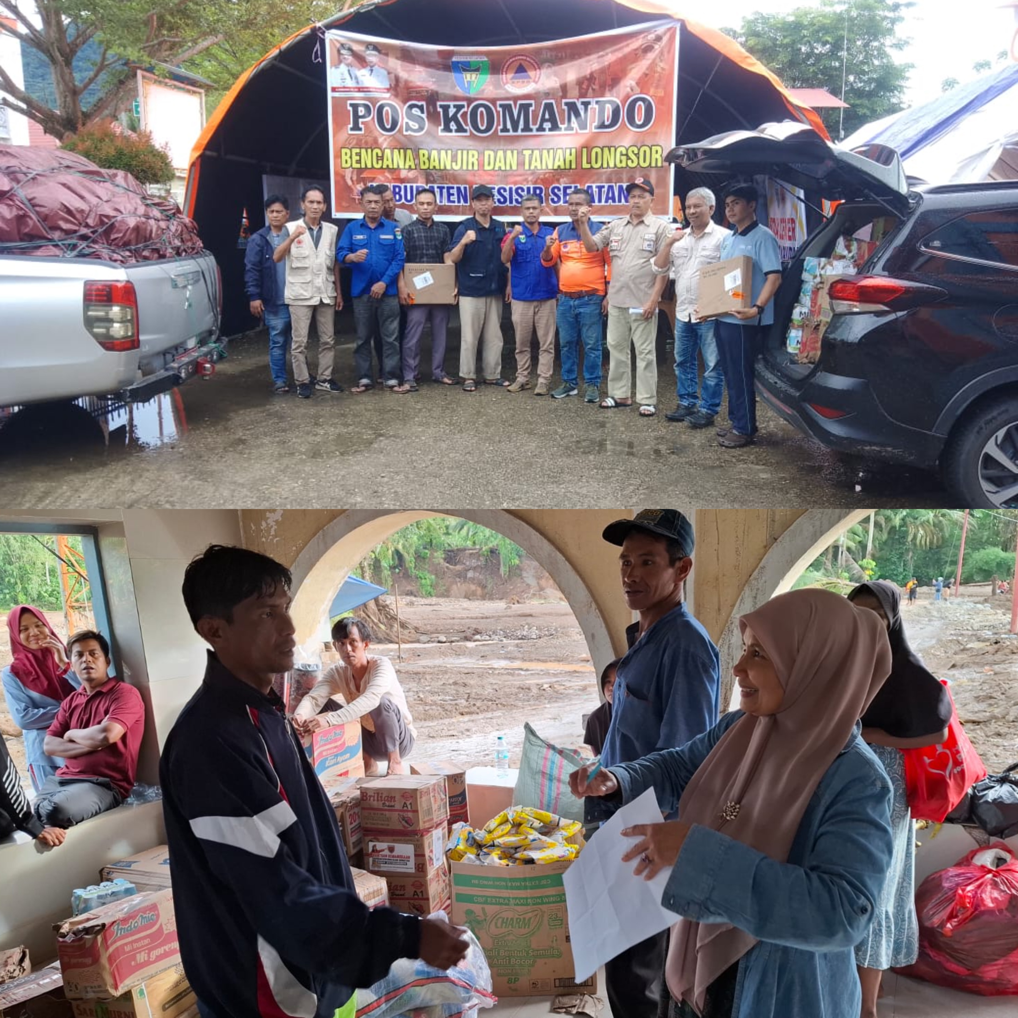 Tim Relawan Diskominfotik Sumbar Salurkan Bantuan ke Agam dan Pesisir Selatan