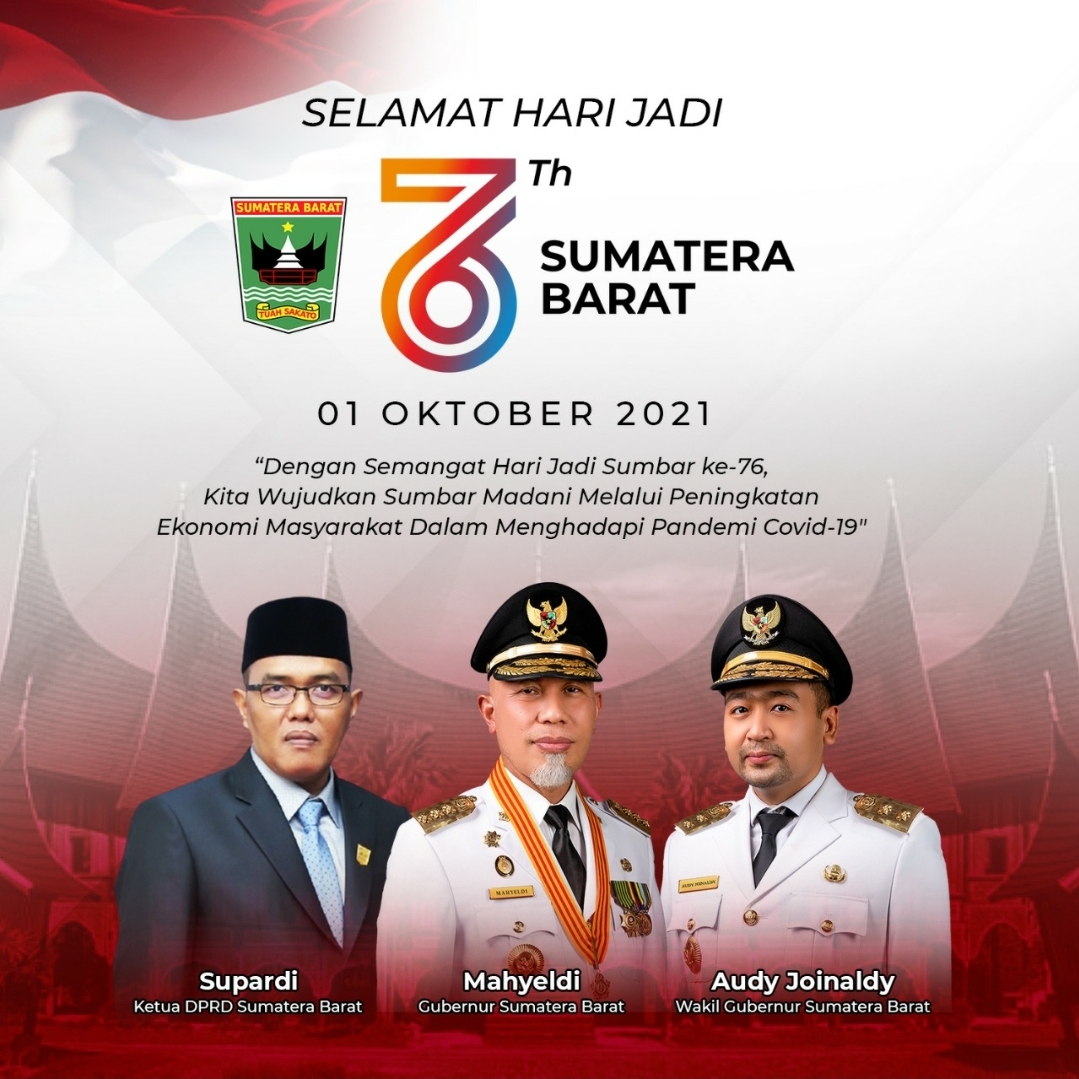 Meriahkan HUT Sumbar ke-76, Gubernur Mahyeldi: Momentum Bersatu Lawan Covid-19