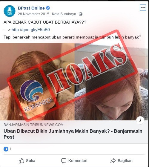 Mencabut uban akan dapat membuat uban semakin banyak [Hoax]