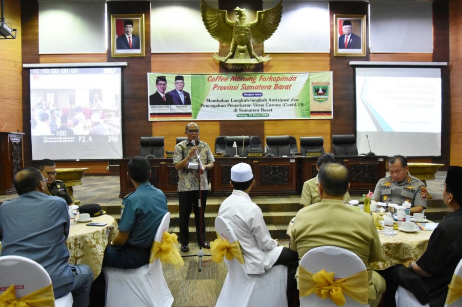 DPRD Sumbar Bahas Antisipasi Penyebaran Virus Corona, Melalui Coffe Morning.DPRD Sumbar Bahas Antisipasi Penyebaran Virus Corona, Melalui Coffe Morning.