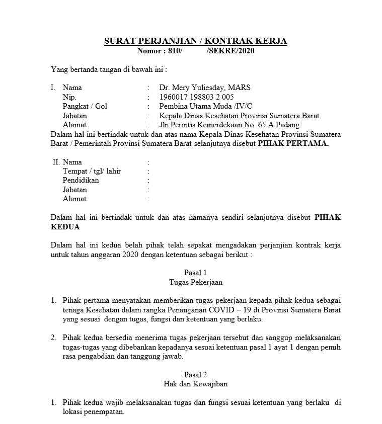 KONTRAK TENAGA COVID-19