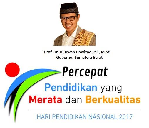 Selamat Hari Pendidikan Nasional dari Gubernur Sumatera Barat.