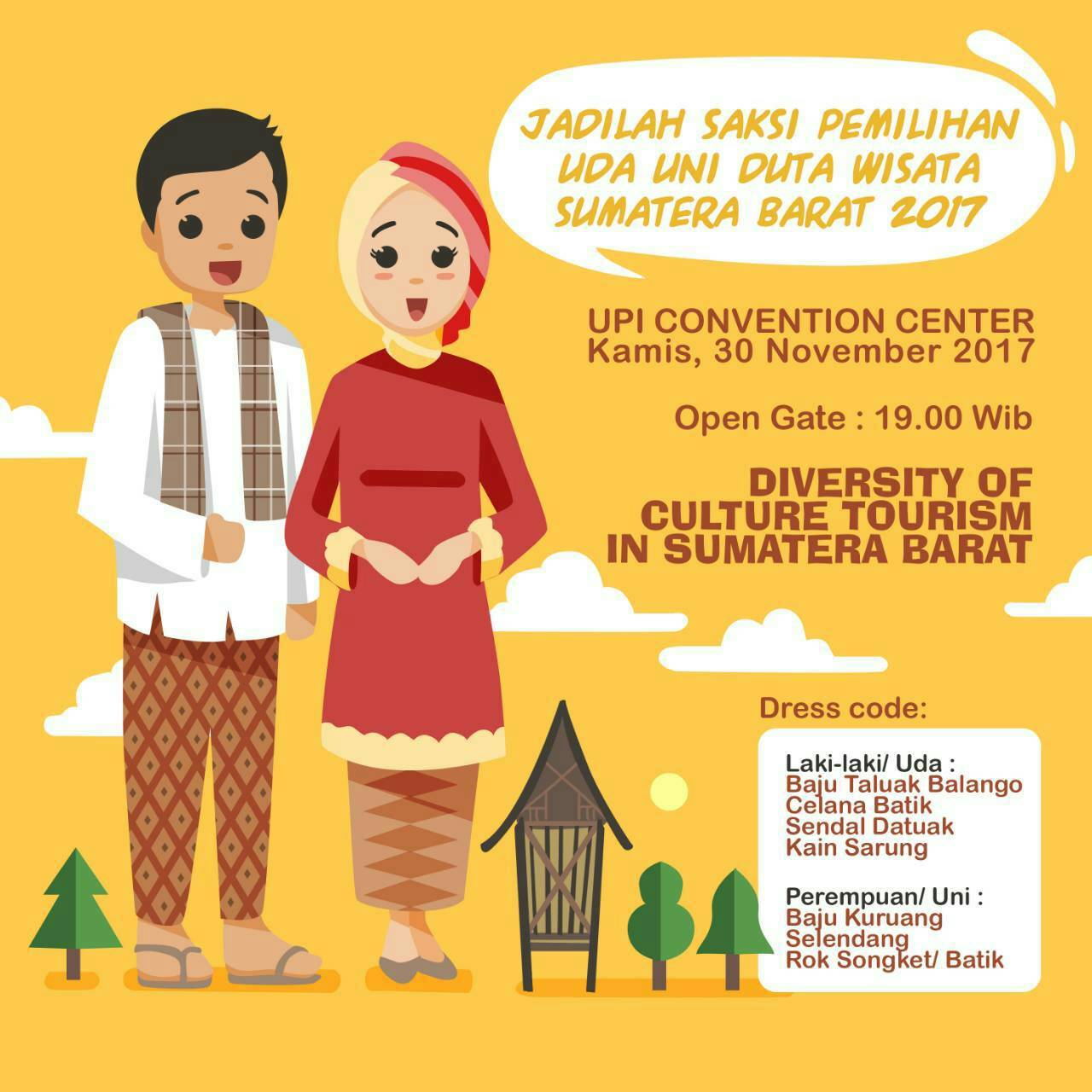 Jadilah Saksi Pemilihan Uda Uni Duta Wisata Sumatera Barat 2017