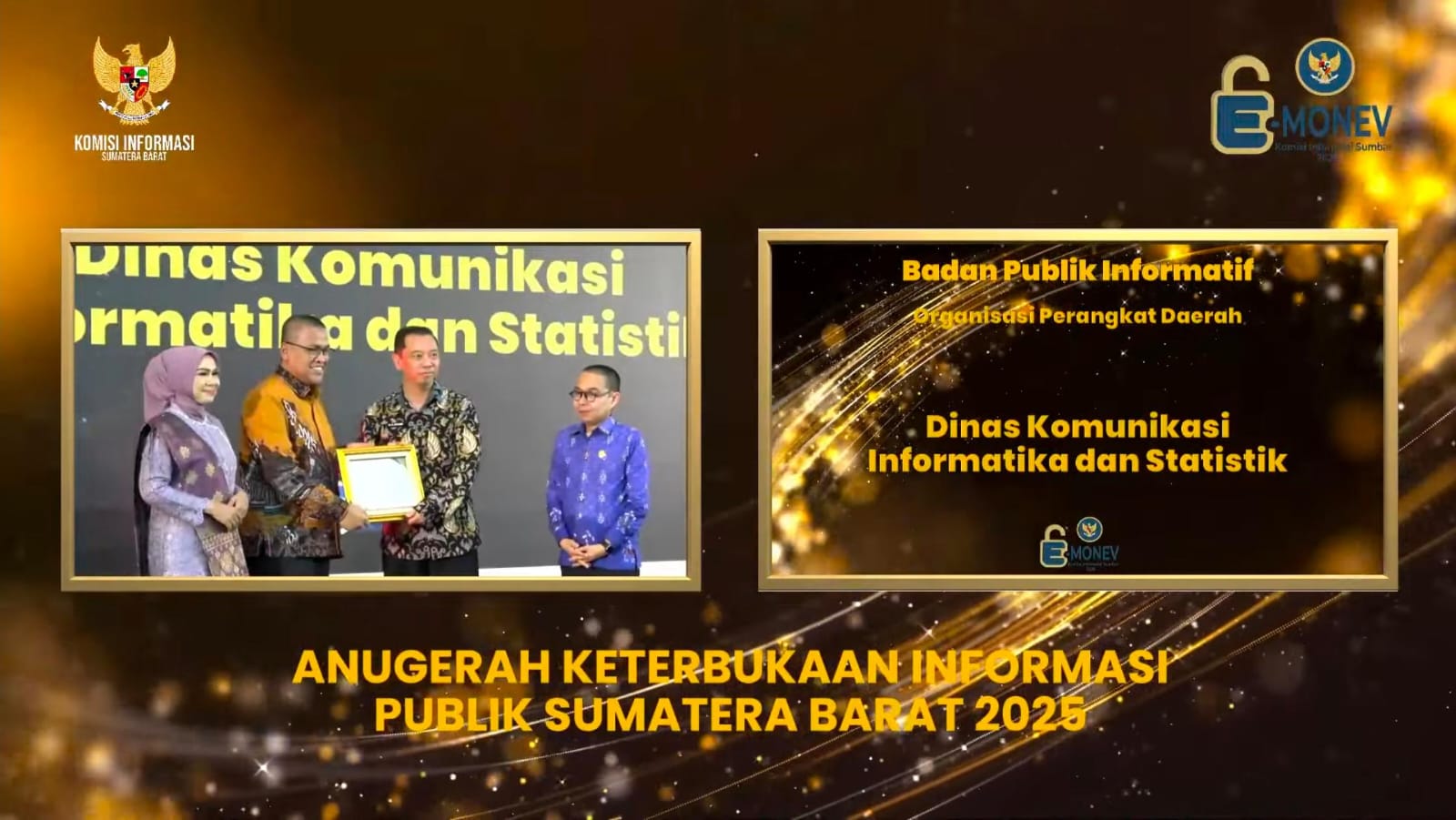 Anugerah Keterbukaan Informasi Publik,  Diskominfotik Bersama 101 Badan Publik di Sumbar Raih Predikat Informatif