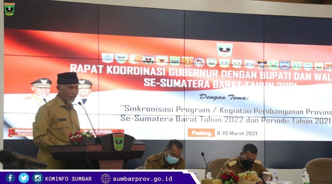 Singkronisasi Provinsi dan Kabupaten/Kota, Gubernur Pimpin Rakor Perencanaan Pembangunan Sumbar 