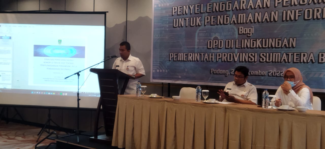 Dinas Kominfotik Sumbar Sosialisasikan Perda Nomor 10 Tahun 2019 Tentang Penyelenggaraan Persandian