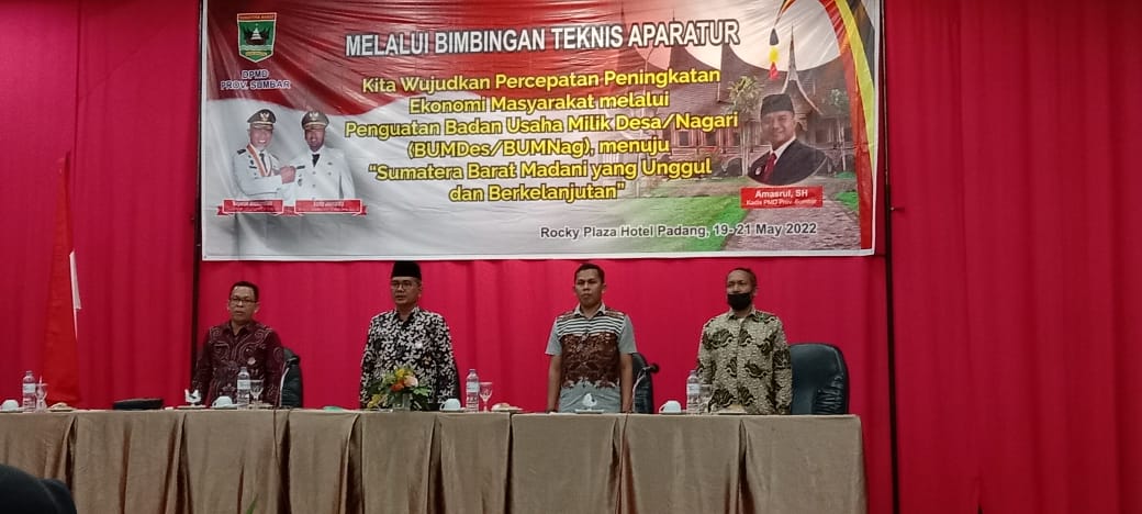 Kadis PMD Sumbar : Peran Aparatur Dalam Perkembangan Ekonomi Jadikan Bumnag Sebagai Lokomotif Ekonomi di Nagari