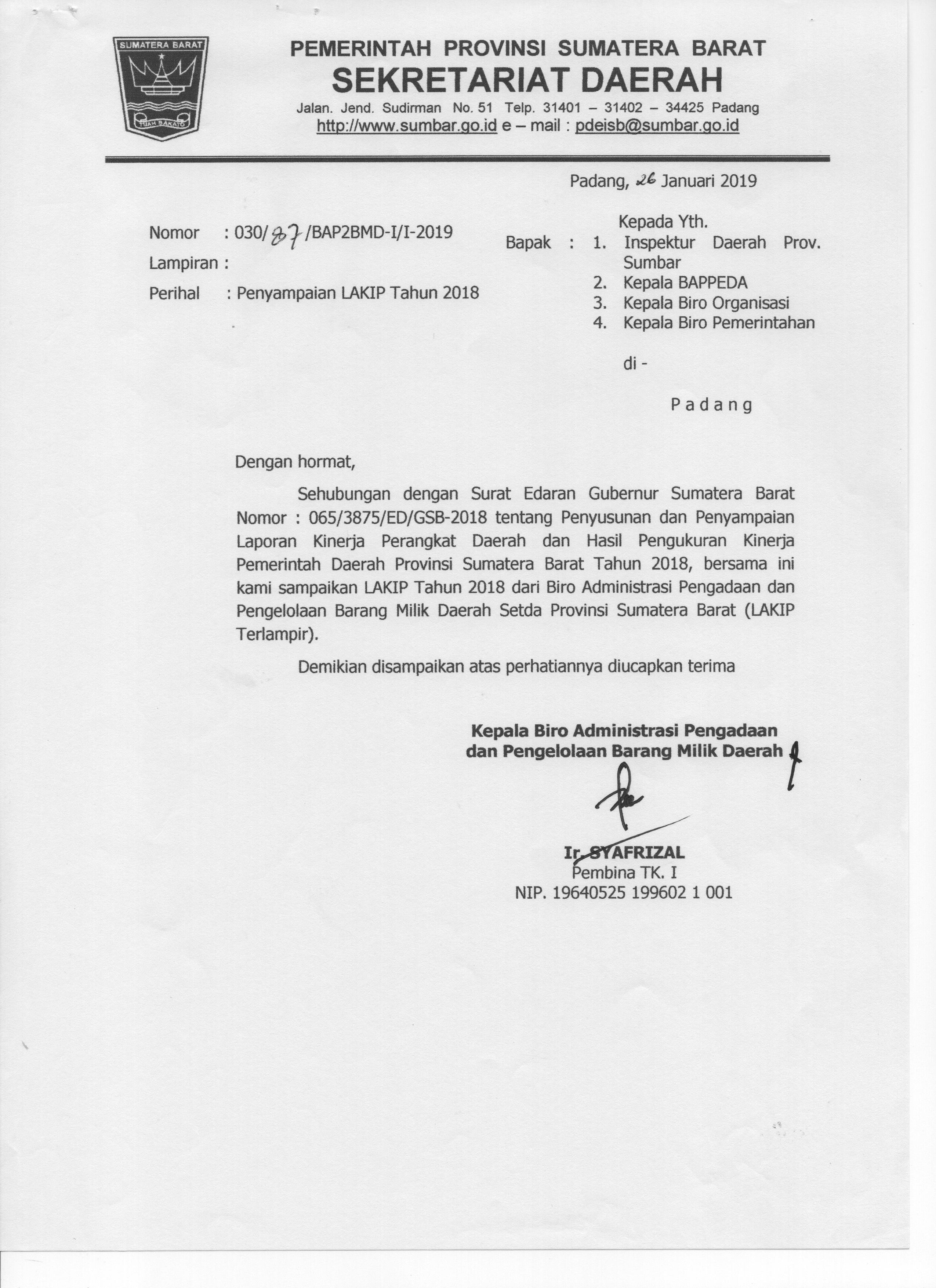Penyampaian LAKIP ke Tim Evaluasi LAKIP