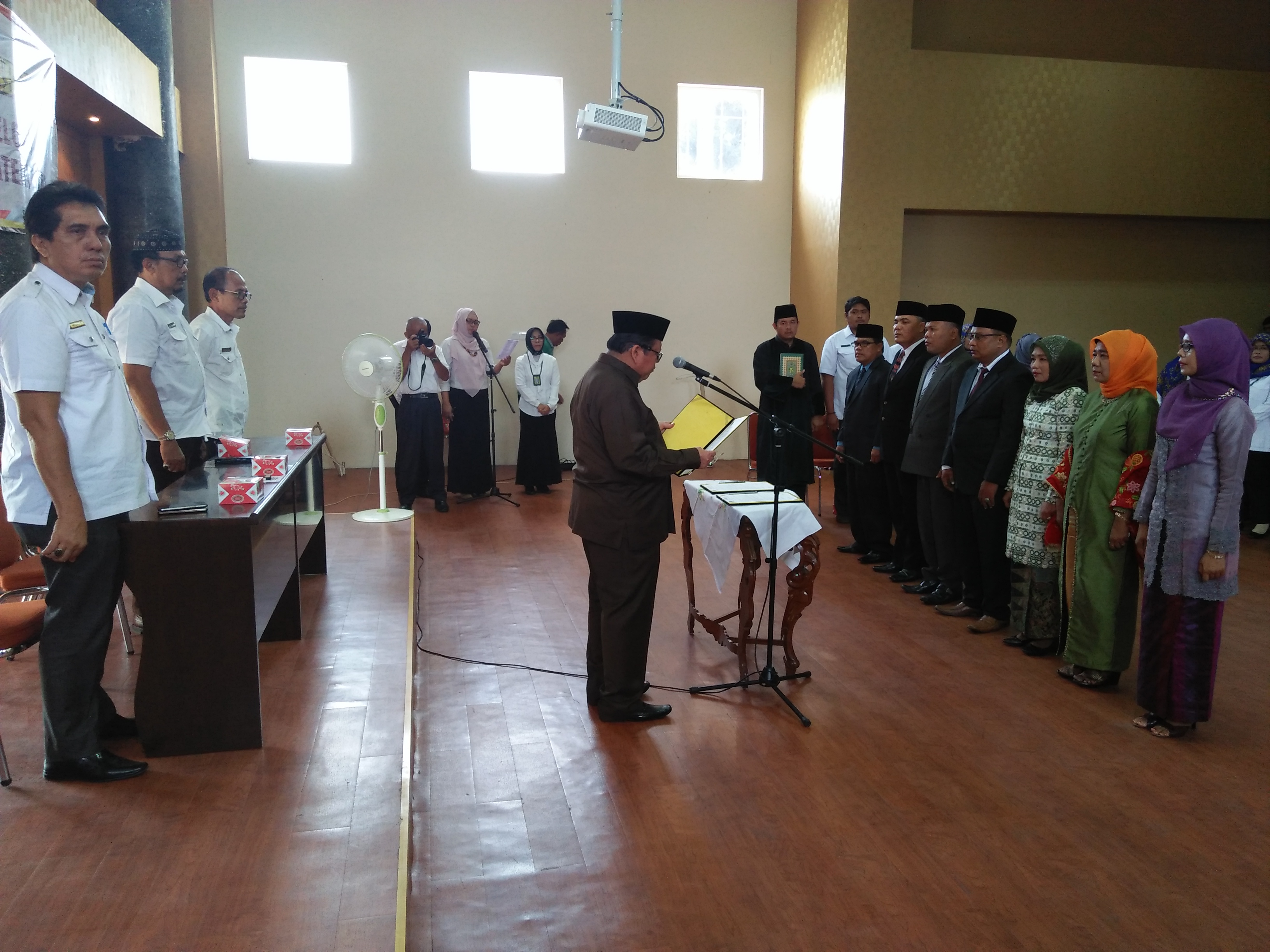 Pelatikan dan Pengambilan Sumpah Jabatan Eselon III dan IV di Lingkungan Setda Prov. Sumbar