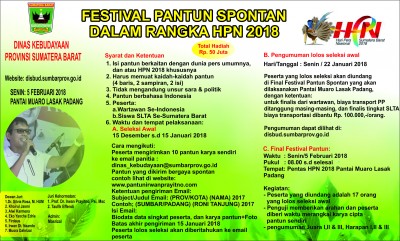 Festival Pantun Spontan Wartawan Se-Indonesia  (Dalam rangka Hari Pers Nasional 2018)