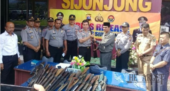 22 Pucuk Bedil Diamankan Polres Sijunjung