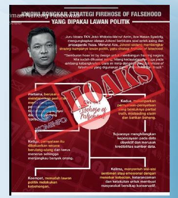 [Hoax]Jokowi Bicara Soal Propaganda Rusia(Untuk Lawan Politik dengan Strategi Firehose Of Falsehood)