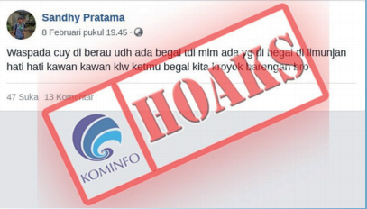 [Hoax] Waspada ada begal di Wilayah Limunjan, Berau, Kalimantan Timur.