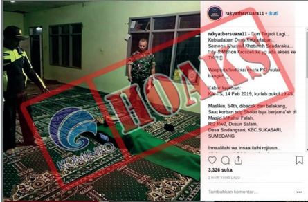 [Hoax] Sedang Shalat Di Bacok, Waspada!!! Indikasi Nyata Pki Mulai Bangkit