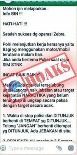 [Hoax] POLISI JEBAK PENGENDARA DENGAN NARKOBA SAAT RAZIA SIM DAN STNK