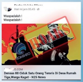 [Hoax] Penangkapan terduga teroris di wilayah desa rumah tiga