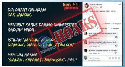 [Hoax] Jokowi Dapat Gelar Cak Jancuk, Istilah Jancuk Memiliki makna Sialan